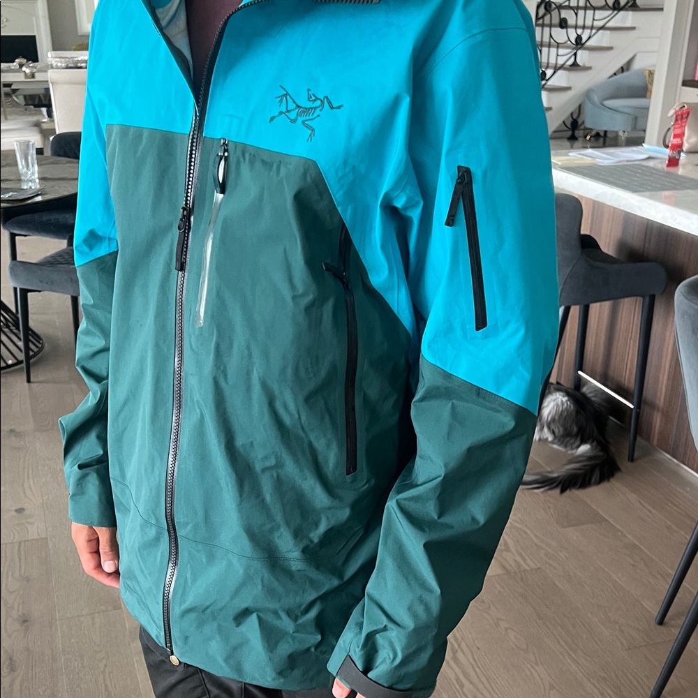 Arc'teryx Men's Teal and Forest Green Ski Jacket - Picture 2 of 7